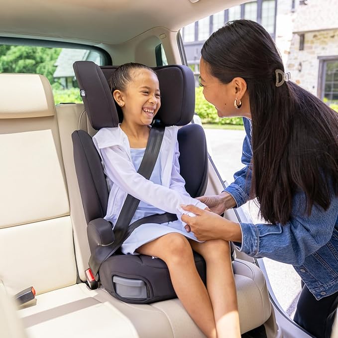 Joie Basil Highback and Backless Booster Car Seat for Big Kids 4 to 12 Years Old, Lightweight 2-in-1 Design (Shale)