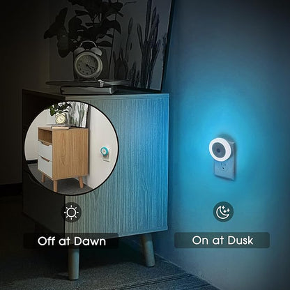 Briignite Azure Blue Night Light, Night Lights Plug into Wall [2Pack], Nightlight with Light Sensors, LED Night Light for Kids Room, Baby, Bathroom, Stair Lights, Hallway Light