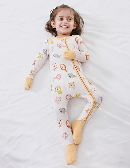 Baby Zippered Rompers Newborn Pajamas Sleepers Long Sleeve Jumpsuits Infant Zipper Romper-Viscose from Bamboo