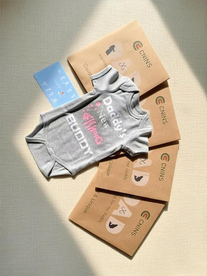 Cnins Funny Baby Bodysuit & Daddy Matching Cotton Outfit for Wild One 1st Birthday, Unisex Newborn Infant Clothes 0-24M