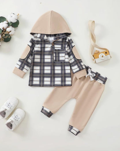 Toddler Baby Boy Clothes Infant Newborn Boy Outfit Long Sleeve Hoodie Sweatshirt Pants Fall Winter Clothes Set