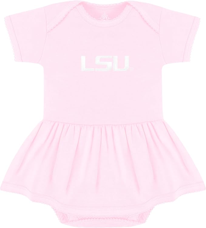 Creative Knitwear College Baby Picot Bodysuit Dress - Team Logo, Multiple Colors, for Baby Girls (0-24 Months)