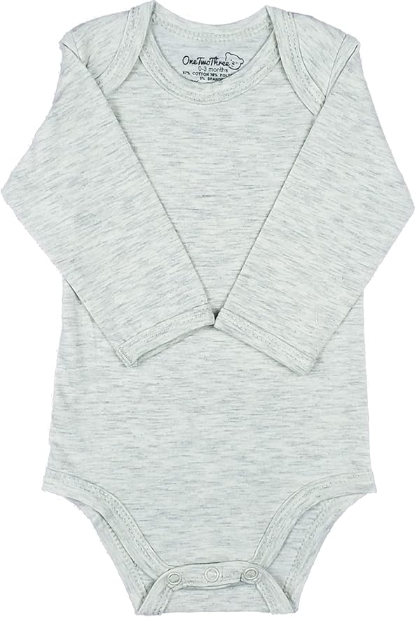 123 Bear Baby Cotton Spandex Long-Sleeve bodysuits unisex boy girl