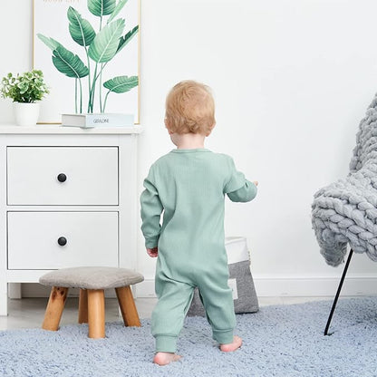 Bafeicao Baby Boy Girl 2/3 Pack Solid Romper Ribbed Short/Long Sleeve Bodysuit Jumpsuit Infant Knitted Outfits Clothes