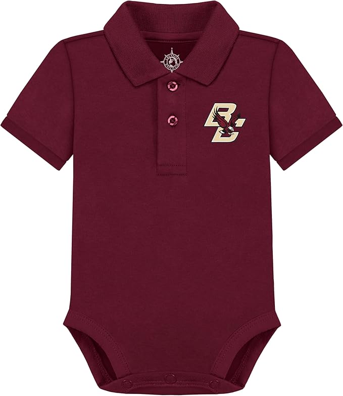 Creative Knitwear College Baby Polo Bodysuit Solid - Team Logo, Multiple Colors, for Boys & Girls (0-12 Months)