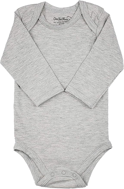 123 Bear Baby Cotton Spandex Long-Sleeve bodysuits unisex boy girl