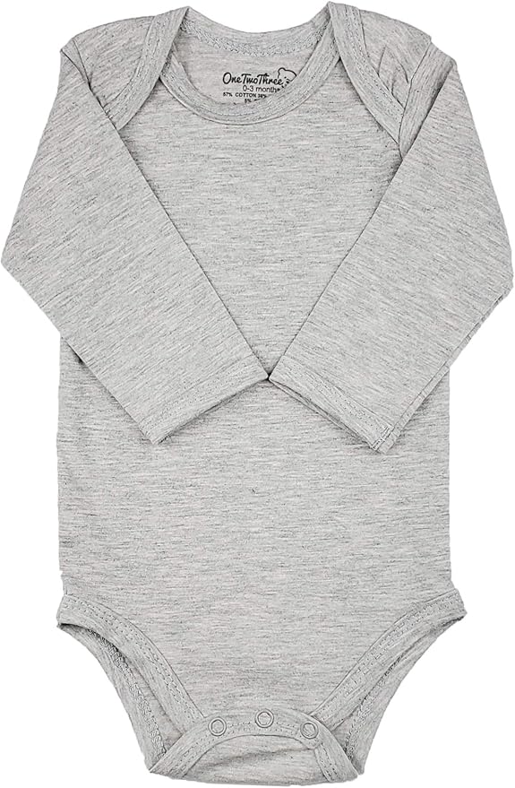 123 Bear Baby Cotton Spandex Long-Sleeve bodysuits unisex boy girl