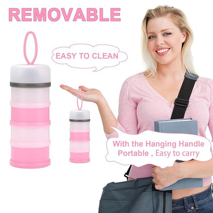 Accmor 2 Pack Baby Formula Dispenser On The Go, Stackable Formula Dispenser Formula Container to Go, Non-Spill Portable Milk Powder Kids Snack Storage Container, BPA Free