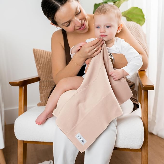 Comfy Cubs Baby Burp Cloths Set (Pack of 6) - Large, 6-Layer, Ultra Absorbent 100% Cotton for Infant Spit-Up, Drool, and Messes - Soft, Gentle, Thoughtful New Born Baby Gifts, Blush