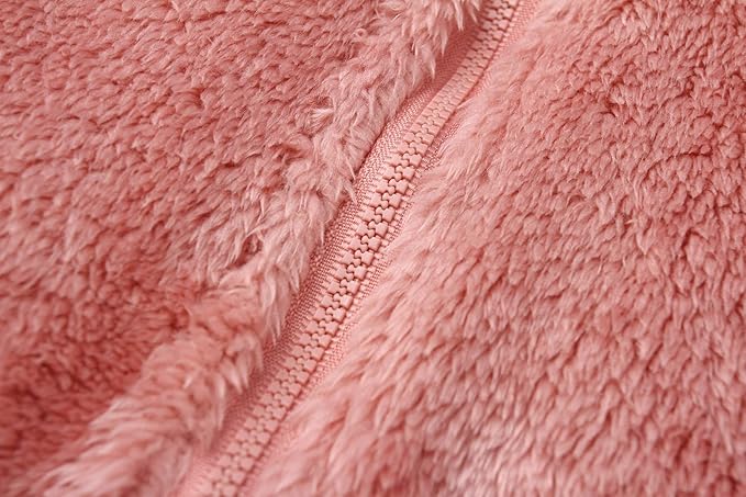 Baby Furry Jumpsuit Infant Bear Onesies Zipper Long Sleeve One-Piece Romper Hoodie Baby Outwear Snowsuit