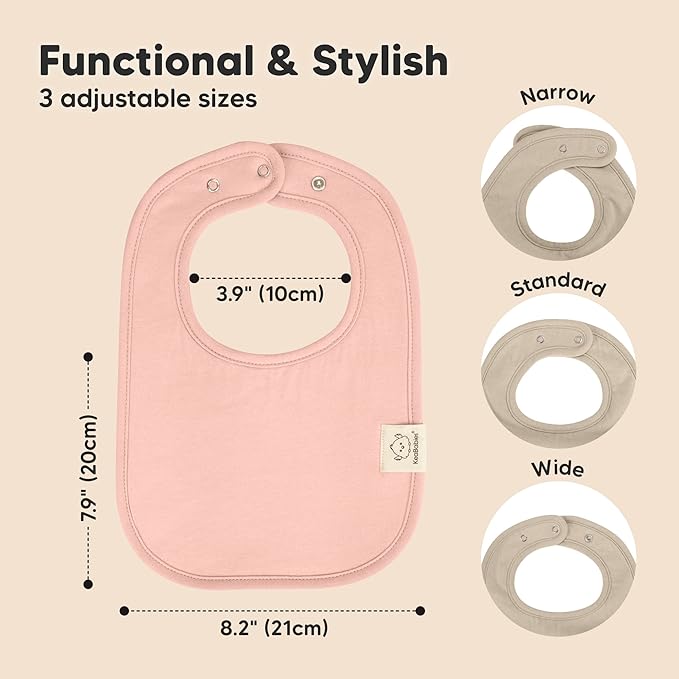 KeaBabies 8-Pack Organic Baby Bibs for Boys, Girls - Super Absorbent Cotton Drool Bibs for Baby Girl & Boy, Teething Toddler, Drooling Newborn, Ultra Soft & Machine Washable (Dawn)