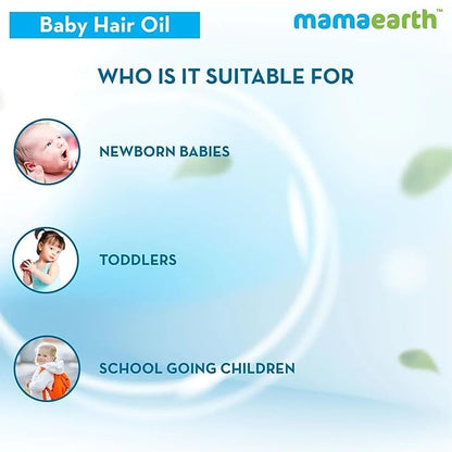 MAMAEARTH Baby Nourishing Hair Oil with Almond & Avocado Oil 3.38 Fl Oz (100ml)