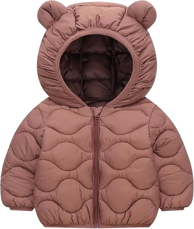 Toddler Winter Coats Puffer Padded Jacket Baby Boys Girls Bear Hoods Down Jacket Light Weight Infant Outerwear