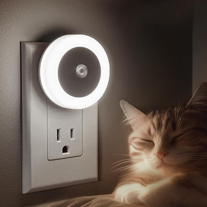 Briignite Night Lights Plug into Wall, [4Pack], Nightlights with Light Sensors, LED Night Light for Kids Room, Baby Night Light, Bathroom, Stair Lights, Hallway Light, Cool White