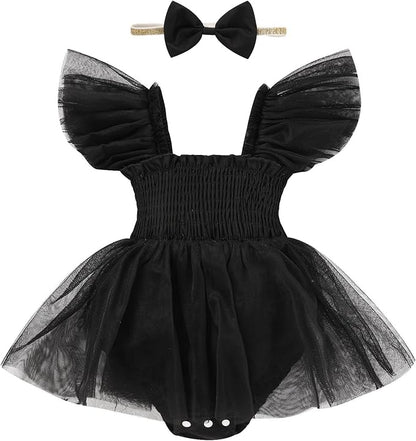 Baby Girl Clothes Infant Tulle Romper Ruffe Sleeveless Bodysuit Baby Girl Outfits Infant Girl Dress 0-18M