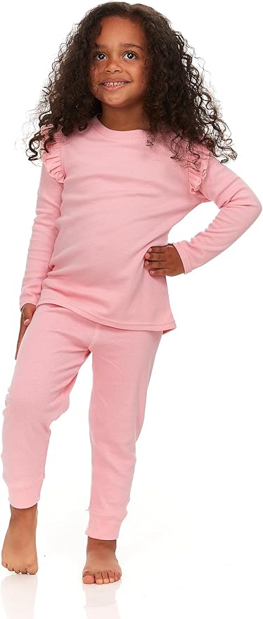 Cudlie 5-Pack Infant/Toddler Girl Long Sleeve Shirt - Basic Baby Tees, Blouses, Tops - Solid Print & Ruffled Tshirts