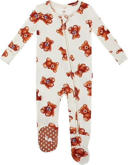 Bamboo Viscose Baby Boy Footie Pajamas, Infant Clothes, 2 Way Zipper Newborn Sleepers