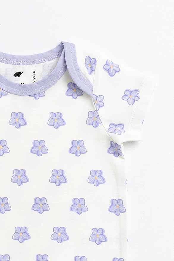 MONICA + ANDY Short Sleeve Jack & Jill Bodysuit, 100% Organic Baby Clothes for Girls & Boys, Newborn, Infant & Preemie Sizes