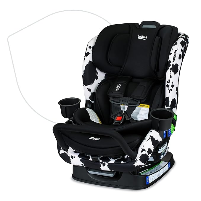 Britax Poplar S Convertible Car Seat, 2-in-1 Car Seat, Slim 17-Inch Design, ClickTight, Cowmooflage