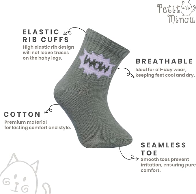 Bella Baby & Toddler Seamless-Toe Turkish Cotton Crew Socks (6-Pack)