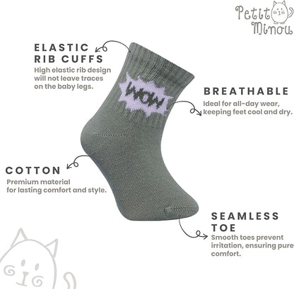 Bella Baby & Toddler Seamless-Toe Turkish Cotton Crew Socks (6-Pack)