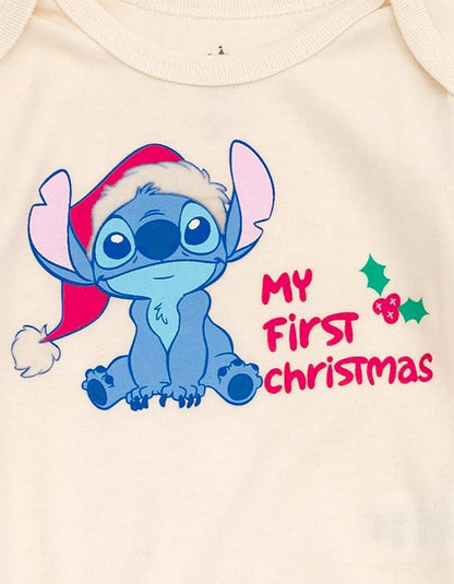 Disney Christmas Baby Girls Bodysuit, Pants and Headband 3 Piece Outfit Set Newborn to Infant Sizes (Newborn - 24 Months)