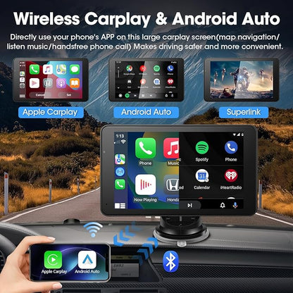 7" Baby Car Camera AHD 1080P Baby Monitor with CarPlay & Android Auto, Ultra Night Vision Car Camera for Baby w 150° Wide Angle Invisible Infrared Lights, Alternative to Rear Facing Mirrors