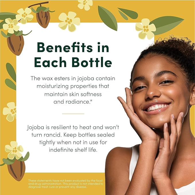 HobaCare Organic Jojoba Baby Oil with Pump – 100% Pure Natural Unrefined Unscented Cold Pressed Jojoba Oil for Baby Hair, Infant Skin, Body Care (4.22 oz)