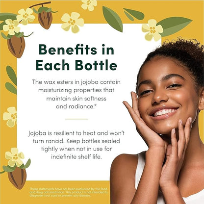 HobaCare Organic Jojoba Baby Oil with Pump – 100% Pure Natural Unrefined Unscented Cold Pressed Jojoba Oil for Baby Hair, Infant Skin, Body Care (4.22 oz)