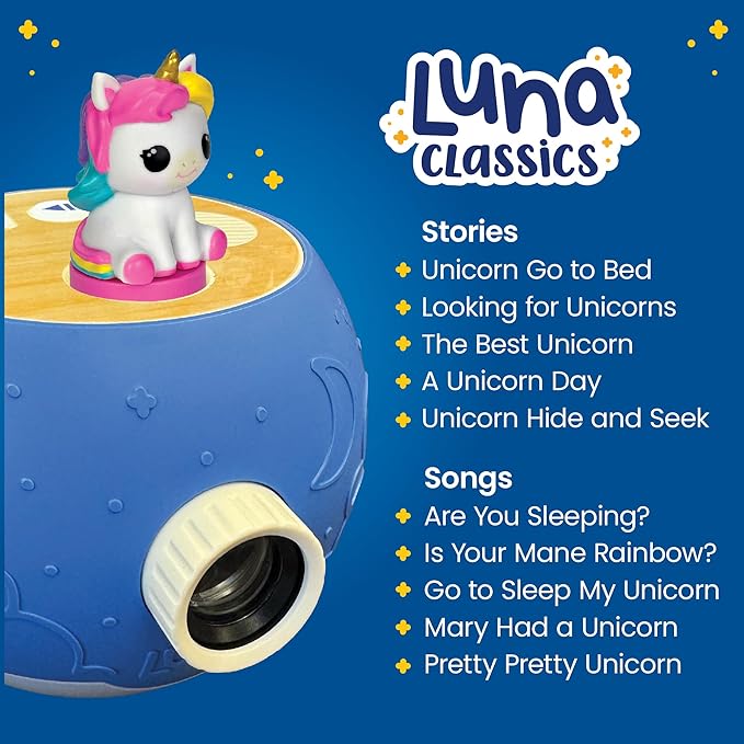 Kids Book Projector - 5 Unicorn & 5 Classic Read-Aloud Stories, 10 Songs, Night Light & Soothing Dream Music | Children Ages 3+ Storytime Projector for Kids & Toddlers | Owl & Unicorn