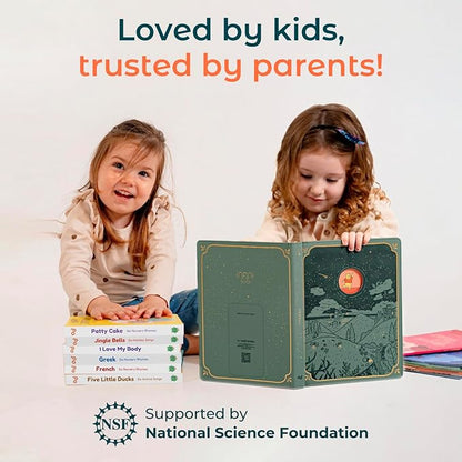 Cali’s Books Wind Down – USB-C Rechargeable Baby Book for Toddlers 1-3, Headphone Jack, Expert-Designed Bedtime Musical Book with Gentle Activities and Affirmations for a Calming Nightly Routine