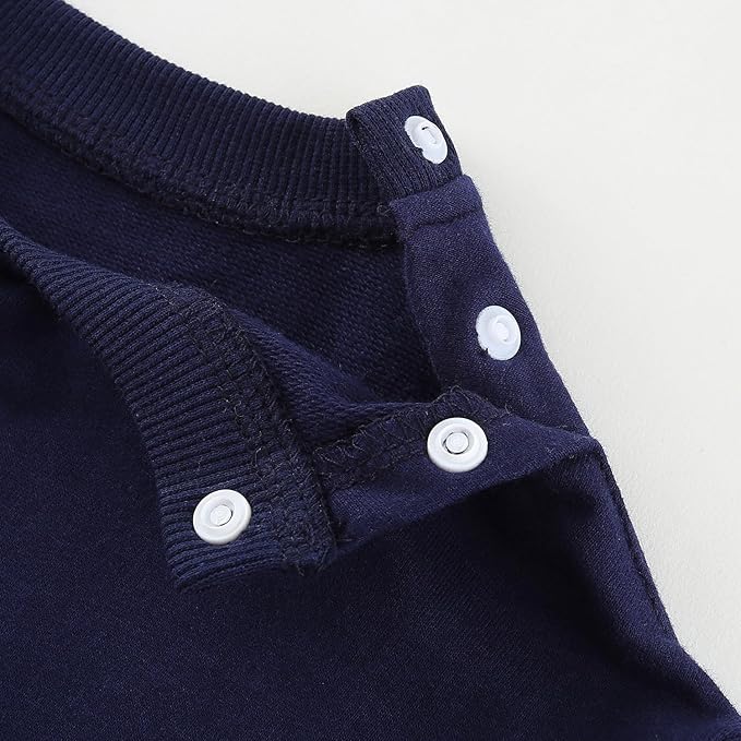 Fullfamous Baby and Toddler Boys 100% Cotton 2 Piece Long Sleeve Sweatshirt and Sweatpant Jogger Pants Set Newborn-4T