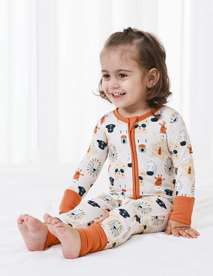 Baby Zippered Rompers Newborn Pajamas Sleepers Long Sleeve Jumpsuits Infant Zipper Romper-Viscose from Bamboo