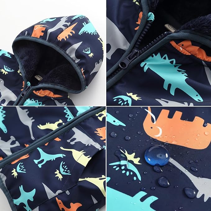 Feidoog Toddler Fleece Jacket Baby Boys Girls Hooded Zipper Long Sleeve Thick Warm Outerwear