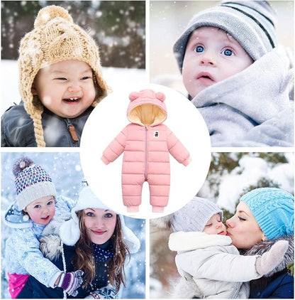 Happy Cherry Baby Snowsuit Winter Coat Warm Hoodie Romper Puffer Jacket