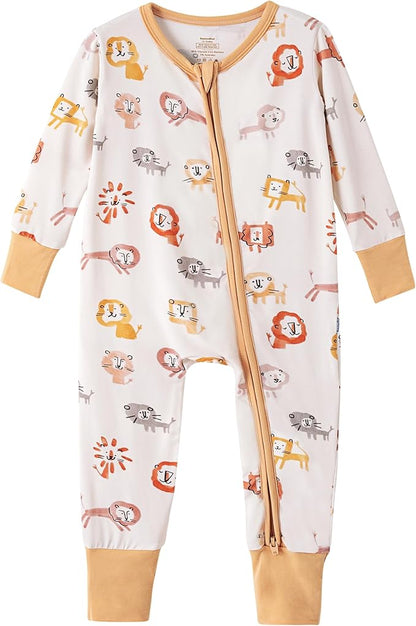 Baby Zippered Rompers Newborn Pajamas Sleepers Long Sleeve Jumpsuits Infant Zipper Romper-Viscose from Bamboo