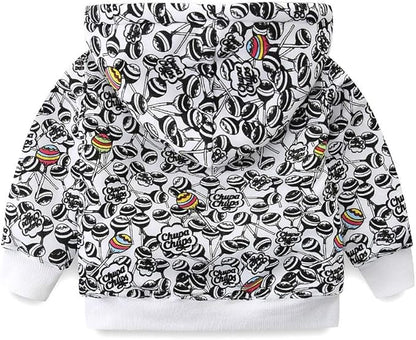 Mud Kingdom Boys Girls Full-Zip Hooded Sweatshirt Fur Lined Funny Pattern 6 Months-8 Years