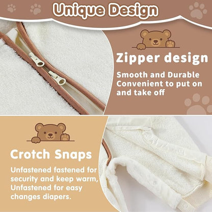 Fairy Baby Newborn Baby Bear Outfit Suit Thin Fleece Jumpsuit Romper Hooded Winter Clothes Snowsuit Coat Infant Girls Boys