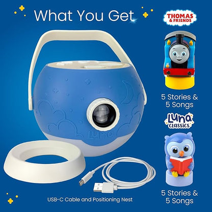 Kids Book Projector – 5 Thomas & Friends and 5 Classic Read-Aloud Stories, 10 Songs & Night Light & Soothing Dream Music | Children Ages 3+ Storytime Projector for Kids & Toddler | Toys, Owl & Thomas