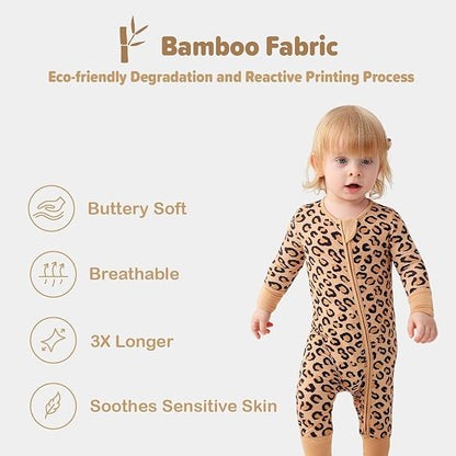 Unisex Infant Neutral Zipped Footies, Viscose from Bamboo 2-Way Zipper Romper Outfit, 0-24 Months One-piece Jumpsuit