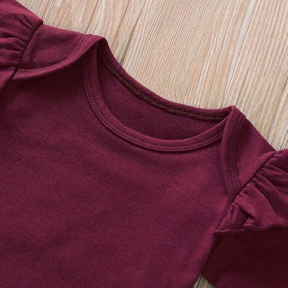 Newborn Baby Girl Clothes, Infant Girl Outfits Long Sleeve Ruffle Romper + Floral Pants + Headband Set