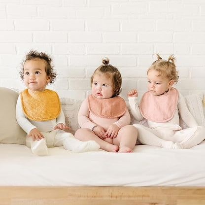 Konssy Muslin Baby Bibs 8 Pack Baby Bandana Drool Bibs Cotton for Unisex Boys and Girls, Soft Absorbent Set for Teething and Drooling