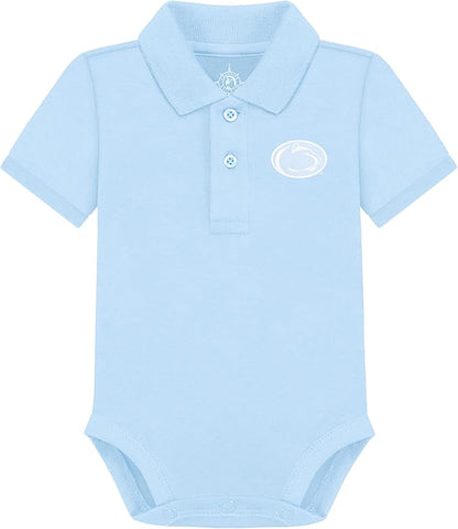 Creative Knitwear College Baby Polo Bodysuit Solid - Team Logo, Multiple Colors, for Boys & Girls (0-12 Months)