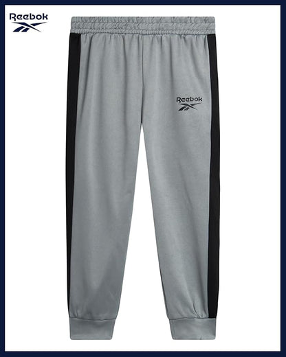 Reebok Baby Boy Pants Set - 3 Piece Tricot Fleece Jogger Pants Short Sleeve T Shirt & Track Jacket for Toddlers & Infants