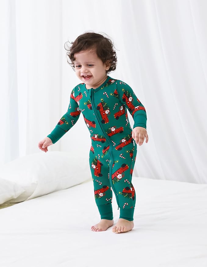 Baby Zippered Rompers Newborn Pajamas Sleepers Long Sleeve Jumpsuits Infant Zipper Romper-Viscose from Bamboo