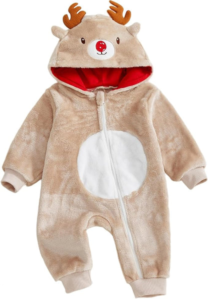 Newborn Baby Boy Girl Clothes Valentines Heart Long Sleeve Romper One Piece Jumpsuit Hoodie Coat Warm Winter Outfits