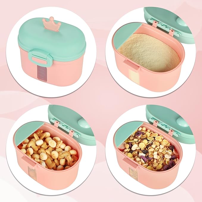 Accmor Baby Formula Dispenser On The Go, Portable Milk Powder Formula Dispenser with Scoop,Formula Containers for Travel Hold 8.5oz/240g Formula, Pink