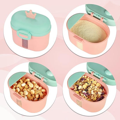 Accmor Baby Formula Dispenser On The Go, Portable Milk Powder Formula Dispenser with Scoop,Formula Containers for Travel Hold 8.5oz/240g Formula, Pink