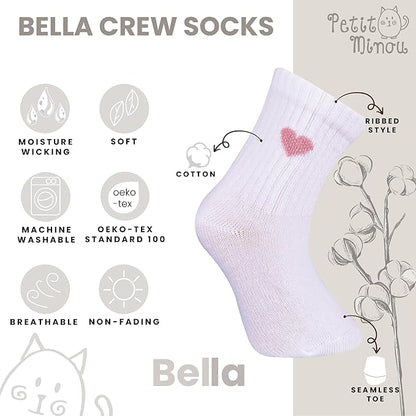 Bella Baby & Toddler Seamless-Toe Turkish Cotton Crew Socks (6-Pack)