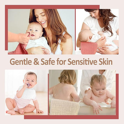 Muslin Burp Cloths 100% Cotton Pack of 12. Soft, Gentle & Absorbent Baby Burp Cloths for Baby Girl & Boys.(Mixed Color 12 Pieces)